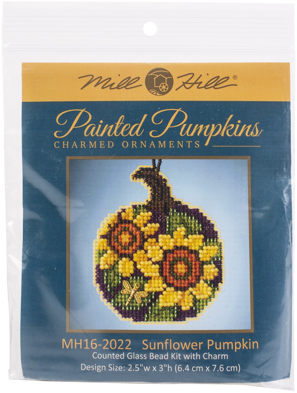 Mill Hill Counted Cross Stitch Ornament Kit 2.5"X3"-Sunflower Pumpkin (14 Count)